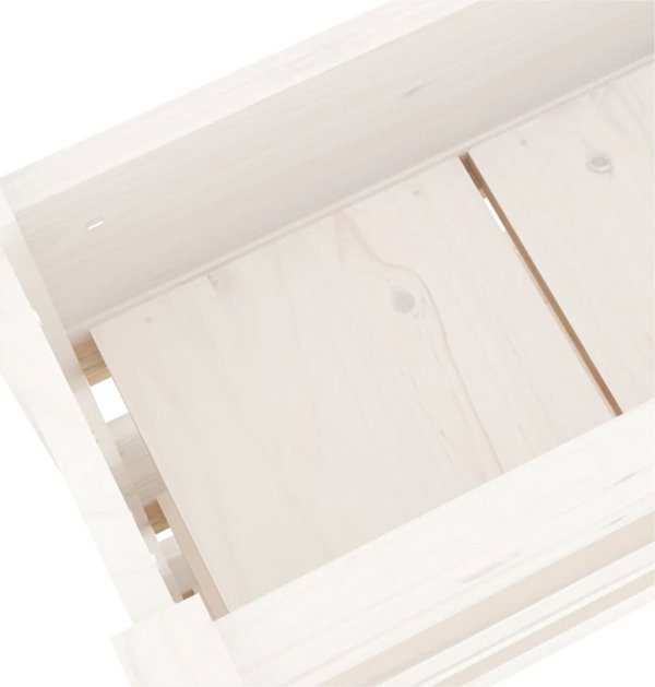 vidaXL Donica λευκή 77x25x104,5 cm από μασίφ πεύκο