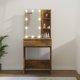 Toaletka z LED przydymiony dab 60x40x140 cm