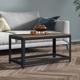 vidaXL Τραπεζάκι καφέ γκρι-μαύρο, 90x45x45 cm MDF και σίδερο