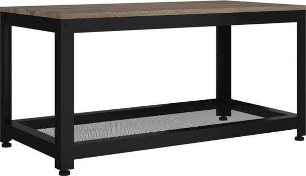 vidaXL Τραπεζάκι καφέ γκρι-μαύρο, 90x45x45 cm MDF και σίδερο