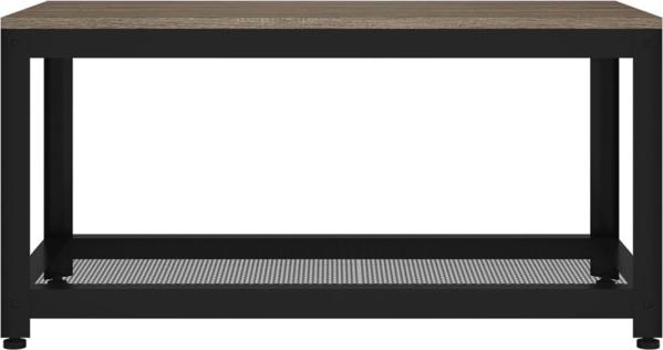 vidaXL Τραπεζάκι καφέ γκρι-μαύρο, 90x45x45 cm MDF και σίδερο