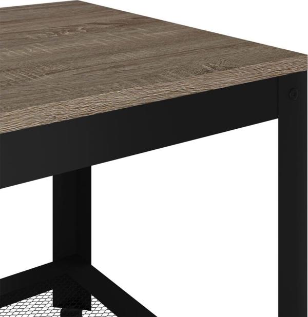 vidaXL Τραπεζάκι καφέ γκρι-μαύρο, 90x45x45 cm MDF και σίδερο