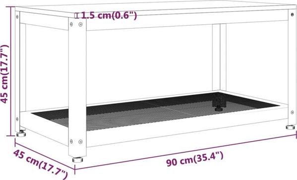 vidaXL Τραπεζάκι καφέ γκρι-μαύρο, 90x45x45 cm MDF και σίδερο