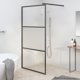 vidaXL Καμπίνα Ντους 115x195 cm με Ματ ESG Γυαλί & Μαύρη Σκελετό
