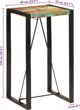 vidaXL Stolik barowy, 60x55x110, lite drewno z odzysku