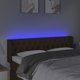 vidaXL Κεφαλάρι κρεβατιού με LED, σκούρο καφέ, 147x16x78/88cm, ύφασμα
