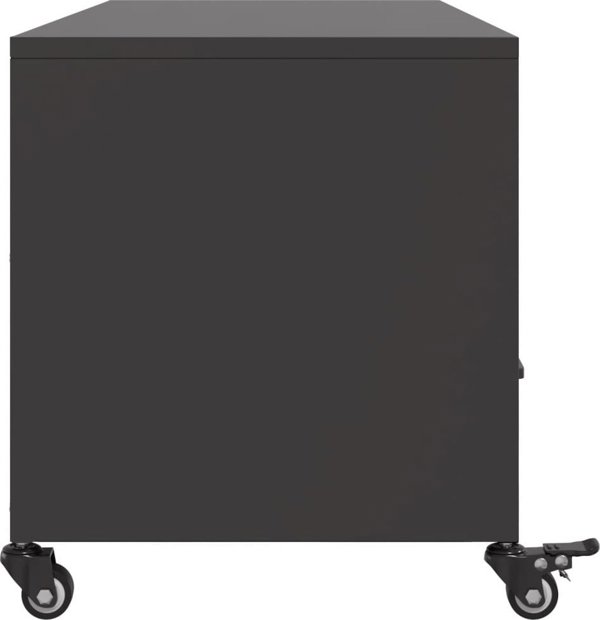 vidaXL Szafka RTV, czarna, 100,5x39x43,5 cm, stal