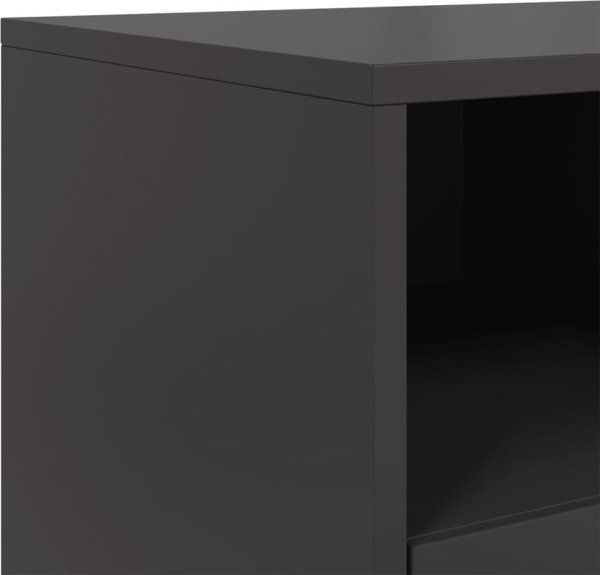 vidaXL Szafka RTV, czarna, 100,5x39x43,5 cm, stal