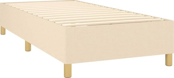 vidaXL Κρεβάτι Κοντινεντάλ με Στρώμα, Κρεμ, 90x190 εκ, Ύφασμα