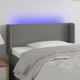 vidaXL Κεφαλάρι για κρεβάτι με LED, σκούρο γκρι, 93x16x78/88 cm, ύφασμα