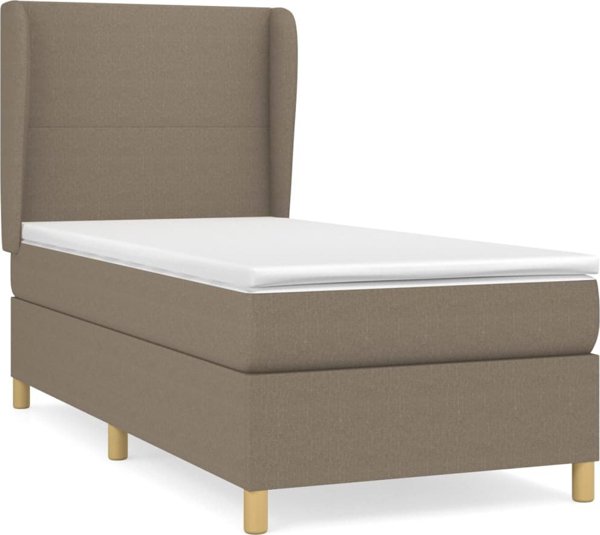 vidaXL Λουτζκο κοντινενταλ με στρωμα, taupe, υφασμα, 100x200 cm