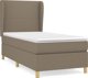 vidaXL Λουτζκο κοντινενταλ με στρωμα, taupe, υφασμα, 100x200 cm