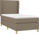 vidaXL Λουτζκο κοντινενταλ με στρωμα, taupe, υφασμα, 100x200 cm