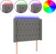 vidaXL Προσκέφαλο για κρεβάτι με LED, σκούρο γκρι, 103x16x118/128 εκ, ύφασμα