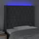 vidaXL Προσκέφαλο για κρεβάτι με LED, σκούρο γκρι, 103x16x118/128 εκ, ύφασμα