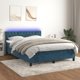vidaXL Κρεβάτι continental με στρώμα και LED, μπλε βελούδο, 140x190 εκ.