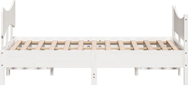 vidaXL Rama κρεβατιού χωρίς στρώμα, λευκή, 140x200 εκ, μασίφ πεύκο