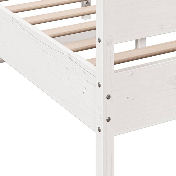 vidaXL Rama κρεβατιού χωρίς στρώμα, λευκή, 140x200 εκ, μασίφ πεύκο