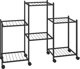 vidaXL Μαύρος σταντ για λουλούδια με ρόδες, 83x25x63,5 cm, σιδερένιος