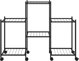 vidaXL Μαύρος σταντ για λουλούδια με ρόδες, 83x25x63,5 cm, σιδερένιος
