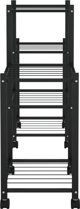 vidaXL Μαύρος σταντ για λουλούδια με ρόδες, 83x25x63,5 cm, σιδερένιος