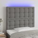 vidaXL Κεφαλάρι για κρεβάτι με LED, 80x5x118/128 cm, σκούρο γκρι, ύφασμα