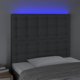 vidaXL Κεφαλάρι για κρεβάτι με LED, 80x5x118/128 cm, σκούρο γκρι, ύφασμα