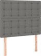 vidaXL Κεφαλάρι για κρεβάτι με LED, 80x5x118/128 cm, σκούρο γκρι, ύφασμα