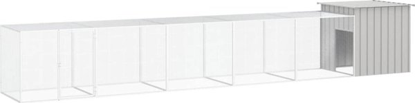 vidaXL Kλουβί για κοτόπουλα, γκρι, 600x91x100 cm, ατσάλι