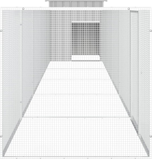 vidaXL Kλουβί για κοτόπουλα, γκρι, 600x91x100 cm, ατσάλι