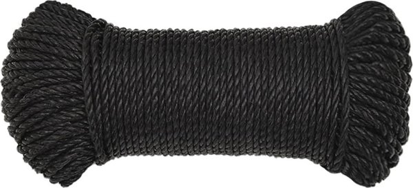 vidaXL vidaXL Linka robocza, czarna, 6 mm, 100 m, polipropylen