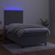 vidaXL Lozko kontynentalne z materacem i LED, szare 80x200 cm, aksamit