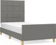 vidaXL Ράμα κρεβατιού με κεφαλάρι, σκούρο γκρι, 100x200 εκ., υφασμάτινη επένδυση