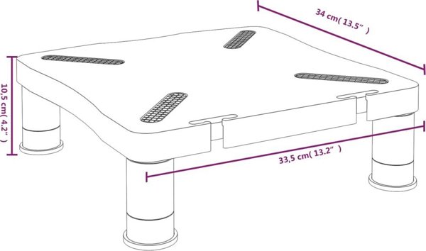vidaXL vidaXL Podstawka pod monitor, czarna, 33,5x34x10,5 cm