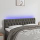 vidaXL Zaglowek do lozka me LED, skourogyry, 160x7x78/88 cm, aksamit