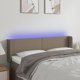 vidaXL Κεφαλάρι κρεβατιού με LED, taupe, 147x16x78/88 cm, υφασμάτινο