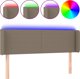 vidaXL Κεφαλάρι κρεβατιού με LED, taupe, 147x16x78/88 cm, υφασμάτινο