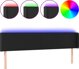 vidaXL Zaglowek do lozka z LED, czarny, 183x16x78/88 cm, sztuczna skora
