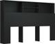 vidaXL Κεφαλάρι κρεβατιού με ράφια, μαύρο, 160x19x103,5 εκ.