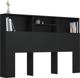 vidaXL Κεφαλάρι κρεβατιού με ράφια, μαύρο, 160x19x103,5 εκ.