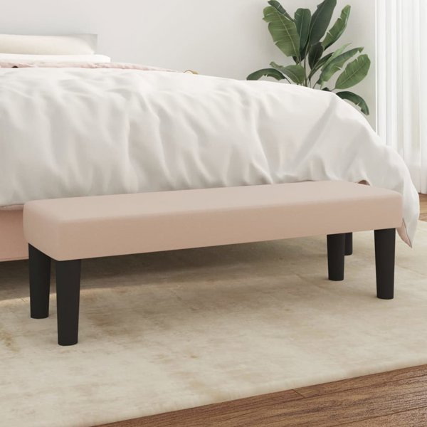 vidaXL Πάγκος, cappuccino, 100x30x30 εκ., επενδεδυμένος με τεχνητό δέρμα