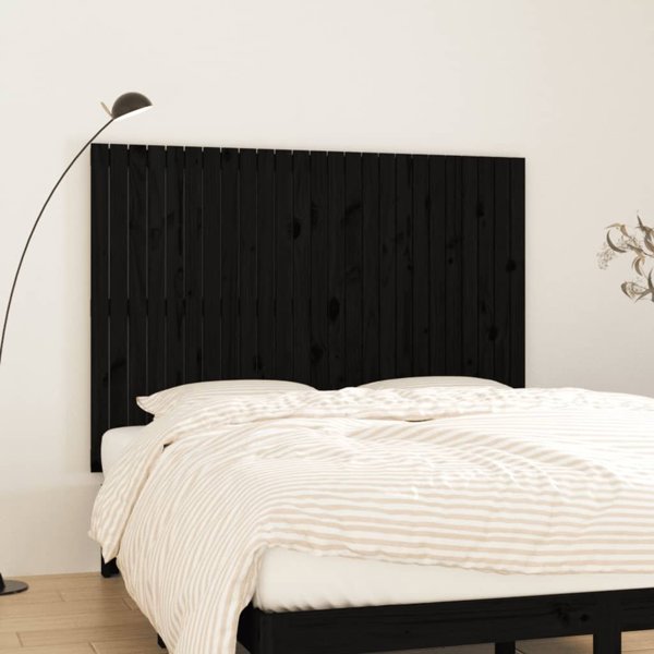 vidaXL Κεφαλάρι κρεβατιού, μαύρο, 159,5x3x110 cm, μασίφ πεύκο