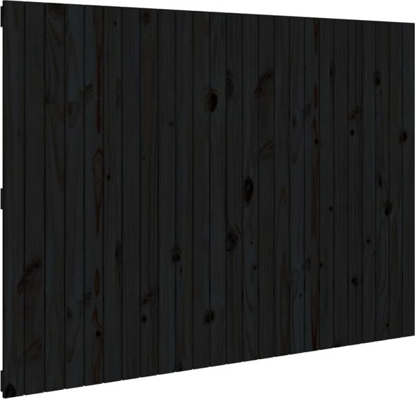 vidaXL Κεφαλάρι κρεβατιού, μαύρο, 159,5x3x110 cm, μασίφ πεύκο
