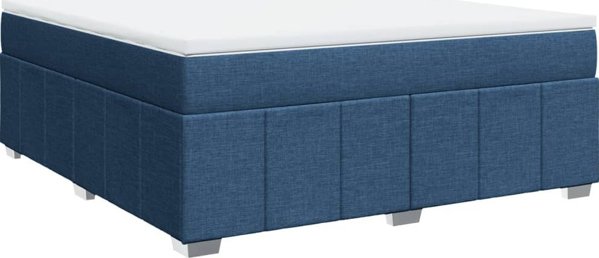 vidaXL Κρεβάτι kontynentalne με στρώμα, μπλε, ύφασμα, 180x200 cm