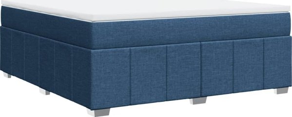 vidaXL Κρεβάτι kontynentalne με στρώμα, μπλε, ύφασμα, 180x200 cm