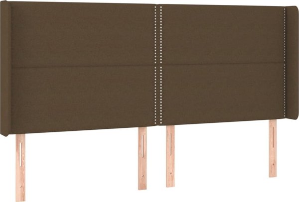 vidaXL Lozko kontynentalne z materacem brazowe 200x200 cm tkanina