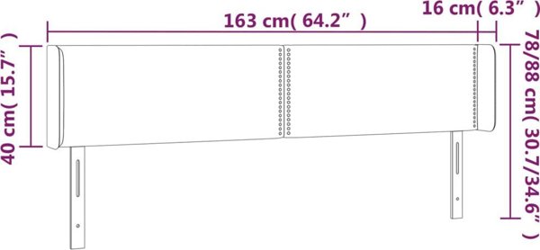 vidaXL Υποστύλωμα κεφαλαριού Uszak, ροζ, 163x16x78/88 εκ, βελούδο