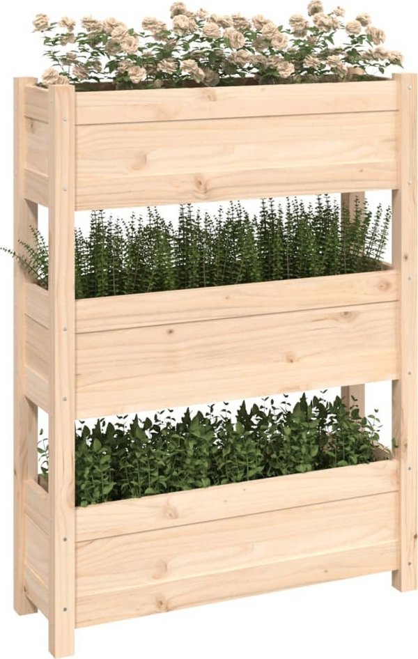 vidaXL Donica, 77x25x104,5 cm, lite drewno sosnowe