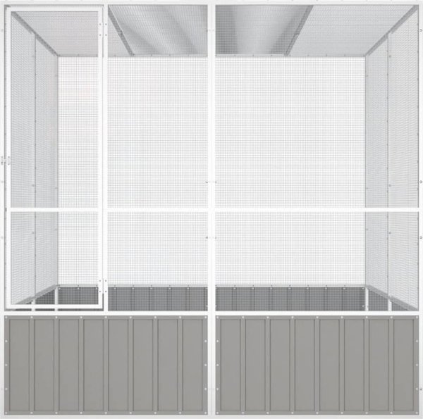 vidaXL vidaXL Woliera, szara, 213,5x217,5x211,5 cm, galwanizowana stal