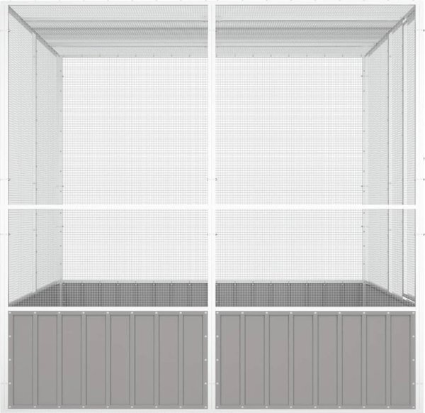 vidaXL vidaXL Woliera, szara, 213,5x217,5x211,5 cm, galwanizowana stal